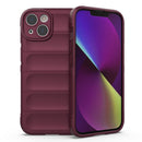 Magic Shield TPU + Flannel Phone Case For iPhone 14(Wine Red)
