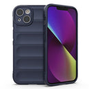 Magic Shield TPU + Flannel Phone Case For iPhone 14(Dark Blue)