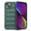 Magic Shield TPU + Flannel Phone Case For iPhone 14(Dark Green)