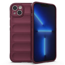 Magic Shield TPU + Flannel Phone Case For iPhone 14 Max(Wine Red)