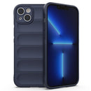Magic Shield TPU + Flannel Phone Case For iPhone 14 Max(Dark Blue)