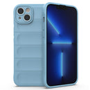 Magic Shield TPU + Flannel Phone Case For iPhone 14 Max(Light Blue)