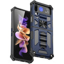For Samsung Galaxy Z Flip4 Armor Shockproof TPU + PC Magnetic Protective Phone Case with Holder(Blue)