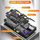 For Samsung Galaxy Z Flip4 Armor Shockproof TPU + PC Magnetic Protective Phone Case with Holder(Red)