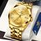 OUPINKE 3226 Embossed Sailboat Design Waterproof Mechanical Men Watch(Gold)