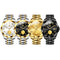 OUPINKE 3226 Embossed Sailboat Design Waterproof Mechanical Men Watch(Black)
