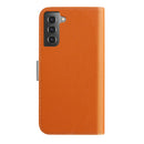 For Samsung Galaxy S21 FE 5G Candy Color Litchi Texture Leather Phone Case(Orange)