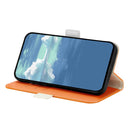 For Samsung Galaxy S21 FE 5G Candy Color Litchi Texture Leather Phone Case(Orange)