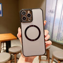 Frosted PC Magsafe Phone Case For iPhone 12 Pro Max(Transparent Black)