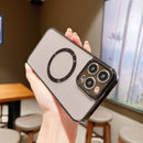 Frosted PC Magsafe Phone Case For iPhone 12 Pro(Transparent Black)