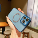 Frosted PC Magsafe Phone Case For iPhone 12 Pro(Transparent Blue)