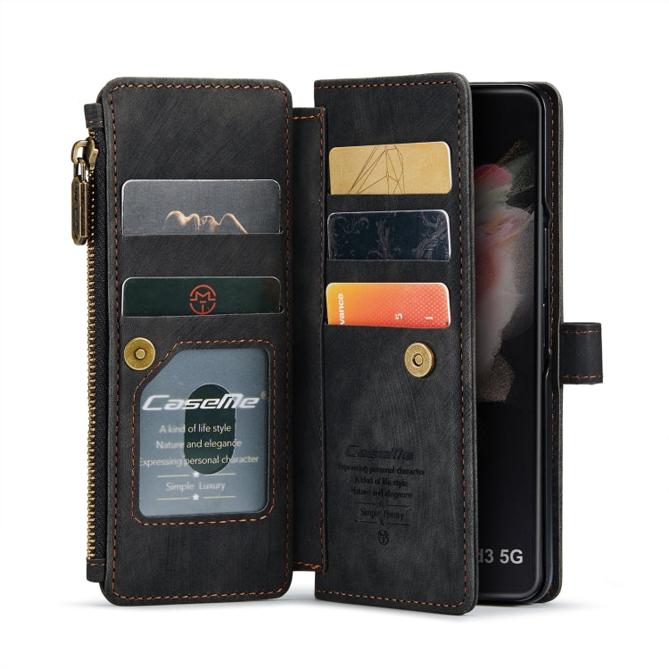 For Samsung Galaxy Z Fold3 5G CaseMe C30 Multifunctional Phone Leather Phone Case(Black)