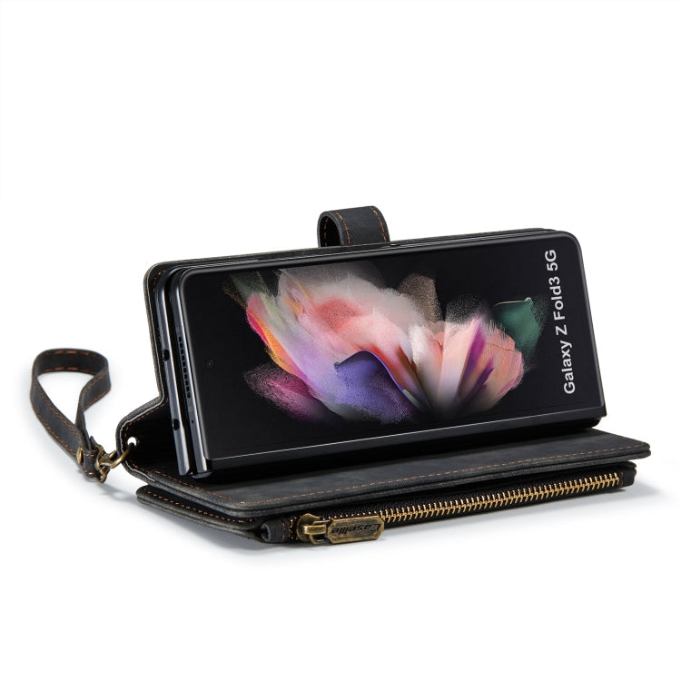 For Samsung Galaxy Z Fold3 5G CaseMe C30 Multifunctional Phone Leather Phone Case(Black)