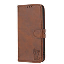 For Xiaomi 12 Pro Embossed Happy Cat Pattern Leather Phone Case(Brown)