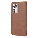 For Xiaomi 12 Pro Embossed Happy Cat Pattern Leather Phone Case(Brown)