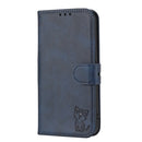 For Xiaomi 12 Pro Embossed Happy Cat Pattern Leather Phone Case(Blue)