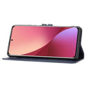 For Xiaomi 12 Pro Embossed Happy Cat Pattern Leather Phone Case(Blue)