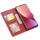 For Xiaomi 12 Pro Embossed Happy Cat Pattern Leather Phone Case(Red)
