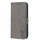 For Xiaomi 12 Pro Embossed Happy Cat Pattern Leather Phone Case(Grey)