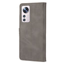 For Xiaomi 12 Pro Embossed Happy Cat Pattern Leather Phone Case(Grey)