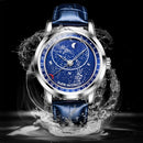 OLEVS 9923 Luminous Starry Dial Automatic Mechanical Men Watch(Silver)