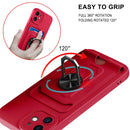 Ring Kickstand Card Wallet TPU Phone Case For iPhone 11(Blue)