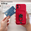 Ring Kickstand Card Wallet TPU Phone Case For iPhone 11(Blue)