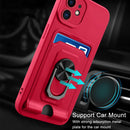 Ring Kickstand Card Wallet TPU Phone Case For iPhone 11(Black)