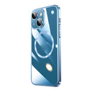 Magsafe Magnetic Electroplated PC Phone Case For iPhone 13(Blue)