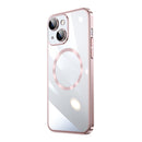 Magsafe Magnetic Electroplated PC Phone Case For iPhone 13(Pink)