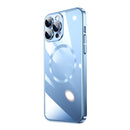 Magsafe Magnetic Electroplated PC Phone Case For iPhone 12 Pro Max(Blue)