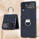 For Samsung Galaxy Z Flip4 5G PC PVC Ring Phone Case(Black)