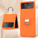 For Samsung Galaxy Z Flip4 5G PC PVC Ring Phone Case(Orange)