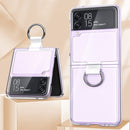 For Samsung Galaxy Z Flip4 5G PC PVC Ring Phone Case(Glossy Transparent)