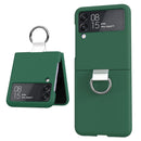 For Samsung Galaxy Z Flip4 5G PC PVC Ring Phone Case(Dark Green)