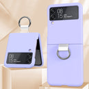 For Samsung Galaxy Z Flip4 5G PC PVC Ring Phone Case(Purple)