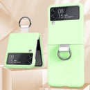 For Samsung Galaxy Z Flip4 5G PC PVC Ring Phone Case(Green)