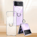 For Samsung Galaxy Z Flip4 5G PC PVC Ring Phone Case(Orange)