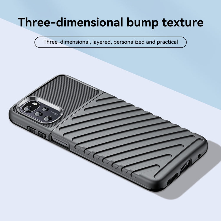 For Motorola Moto E32s Thunderbolt Shockproof TPU Protective Soft Phone Case(Black)