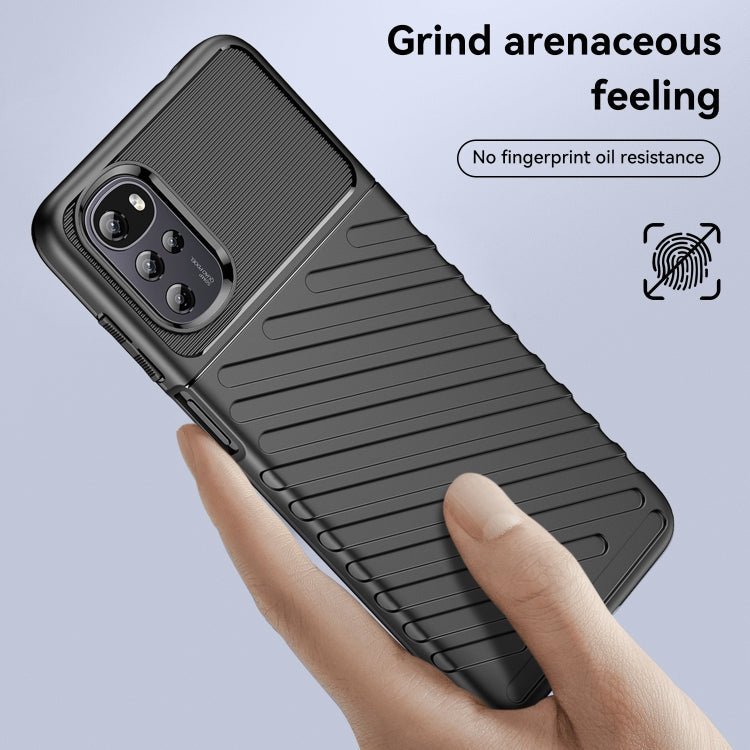 For Motorola Moto E32s Thunderbolt Shockproof TPU Protective Soft Phone Case(Black)