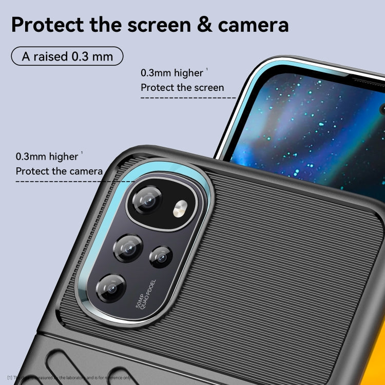 For Motorola Moto E32s Thunderbolt Shockproof TPU Protective Soft Phone Case(Black)