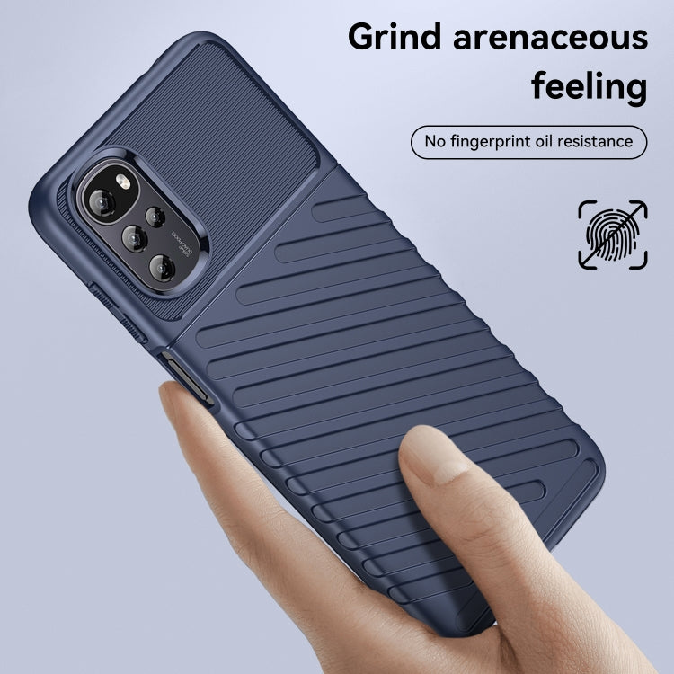 For Motorola Moto E32s Thunderbolt Shockproof TPU Protective Soft Phone Case(Blue)