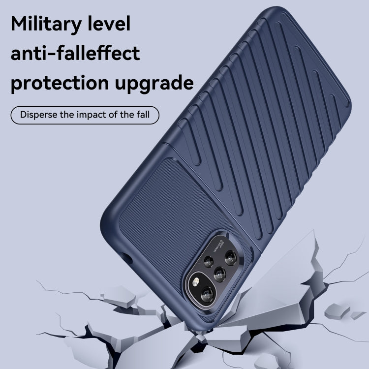For Motorola Moto E32s Thunderbolt Shockproof TPU Protective Soft Phone Case(Blue)