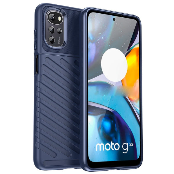 For Motorola Moto E32s Thunderbolt Shockproof TPU Protective Soft Phone Case(Blue)