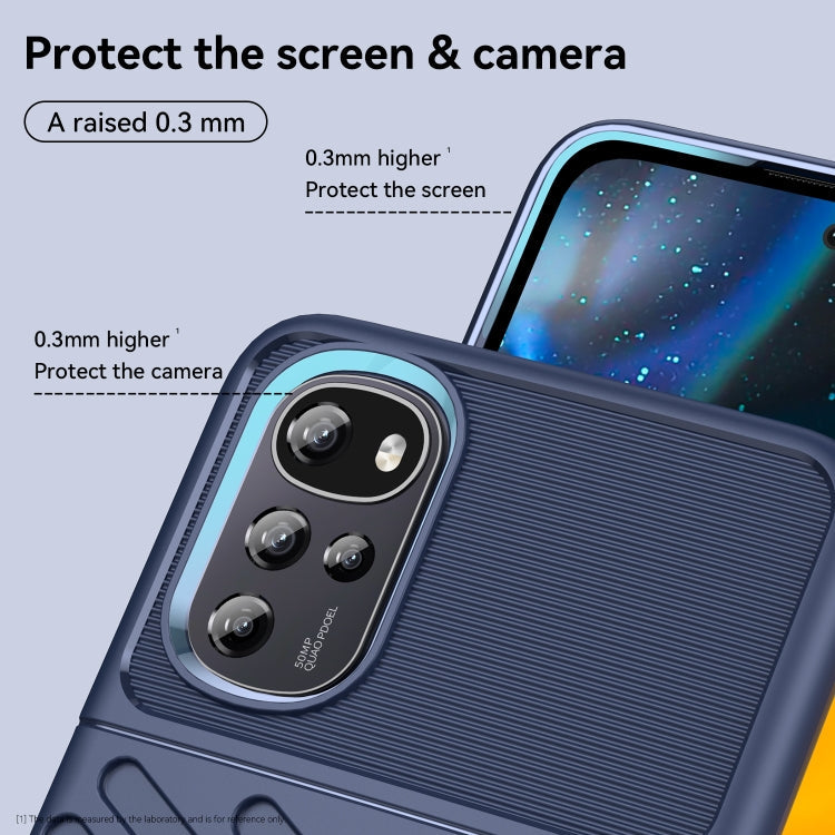 For Motorola Moto E32s Thunderbolt Shockproof TPU Protective Soft Phone Case(Blue)