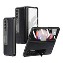 For Samsung Galaxy Z Fold3 5G Retractable Hinge TPU + PC Phone Case with Protective Film(Black)