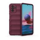 For Xiaomi Redmi Note 10 4G Magic Shield TPU + Flannel Phone Case(Wine Red)