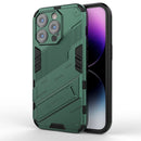 Punk Armor 2 in 1 PC + TPU Phone Case For iPhone 14 Pro(Green)