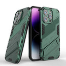 Punk Armor 2 in 1 PC + TPU Phone Case For iPhone 14 Pro(Green)