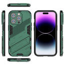 Punk Armor 2 in 1 PC + TPU Phone Case For iPhone 14 Pro(Green)